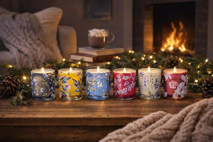 Indulgent Fragranced Candle Set, Fragrance Blended Soy Wax, Decorative Glass Jars, 6 Pack 7 oz Each