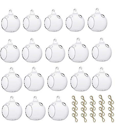 18pcs of Hanging Candle Holders - Glass LED Tealight Holders, Glass Globe Plant Terrariums, 3.15"/8cm Hanging Tealight Holder Terrariums for Birthday Party Tree Christmas Wedding Home Decor - size: 18pcs (3.15"Diameter)
