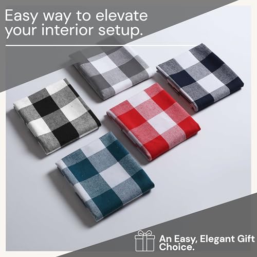 Black Buffalo Plaid Kitchen Dish Towels, 4 Pack, 100% Cotton, 16x26 Inches, Super Absorbent, Quick Dry, Soft, Durable, Dish Drying & Cleaning Towels with Hanging Loop, Black & White - color: Black, White - Buffalo, size: 16 X 26 - 4 Pack