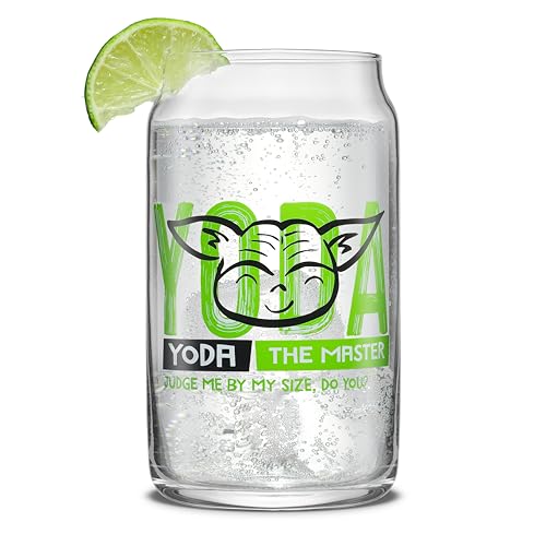 JoyJolt Star Wars Now Playing Collection Tumblers, 16.9oz Classic Can Shape Glass Tumbler Set of 4 w/Glass Straws - style: Star Wars