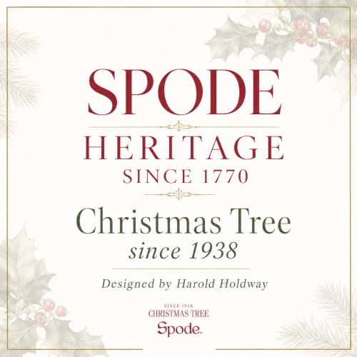 Spode Christmas Tree 15oz Highball Glasses, Set of 4 - Gold-Rimmed Elegant Holiday-Themed Glassware, Festive Holiday Drinkware for Christmas Parties, New Year’s Toasts & Festive Occasions | Ideal for serving cocktails & sparkling water, 22k gold-trimmed r