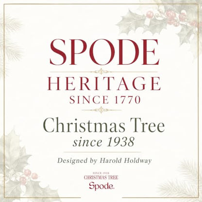 Spode Christmas Tree 15oz Highball Glasses, Set of 4 - Gold-Rimmed Elegant Holiday-Themed Glassware, Festive Holiday Drinkware for Christmas Parties, New Year’s Toasts & Festive Occasions | Ideal for serving cocktails & sparkling water, 22k gold-trimmed r