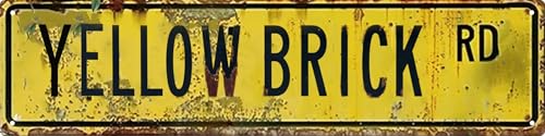 Vintage Style Decorative Metal Tin Sign 8x12 in Yellow Brick Rd Wall Hanging Plaque for Home Garden Bar Decor Fun Gift - color: Yellow Brick Rd