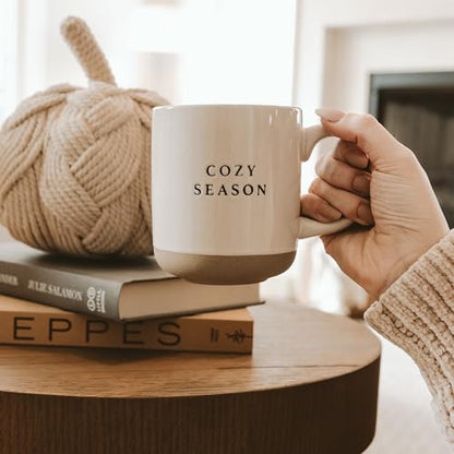Sweet Water Decor Cozy Season Stoneware Coffee Mug | Fall and Winter Novelty Coffee Mugs | Microwave & Dishwasher Safe | 14oz Coffee Cup | Holiday Gift - style: Cozy Season