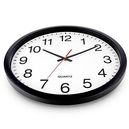 Bernhard Products Black Wall Clock Silent Non Ticking - XL 18 Inch, Set of Two Quality Quartz Battery Operated Round Easy to Read Home/Office/Classroom/School - color: Black, size: 18 Inch - 2 Clocks