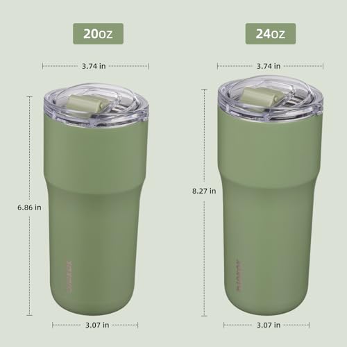 BJPKPK 20oz Spill Proof Coffee Tumbler, Insulated Stainless Steel Cup | Double Wall Vacuum, Leakproof Lid, Keeps Hot/Cold/Iced, BPA Free, Dishwasher Safe, Cupholder, Travel, Forest Green - color: Forest Green