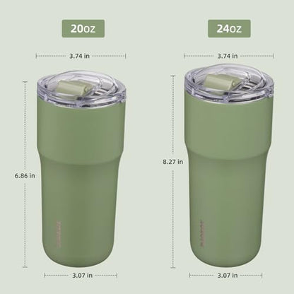 BJPKPK 20oz Spill Proof Coffee Tumbler, Insulated Stainless Steel Cup | Double Wall Vacuum, Leakproof Lid, Keeps Hot/Cold/Iced, BPA Free, Dishwasher Safe, Cupholder, Travel, Forest Green - color: Forest Green