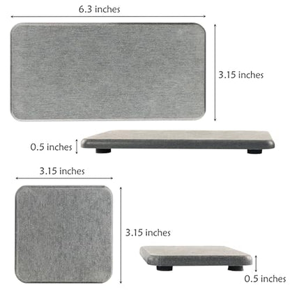 NiuYichee Set of 4 Water Absorbent Diatomite Coasters, Diatomaceous Earth Kitchen Soap Dish, Bathroom Trays, Water Absorbing Stone Used for Hand Soaps & Plants & Toiletries in The Modern Home - color: Set of 4 Grey