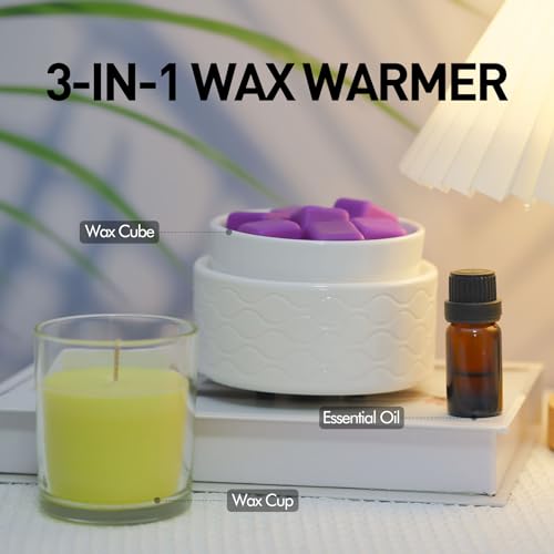 ElusiaKa Ceramic Wax Melt Warmer with Large Melting Dish 7-Color Changing - color: Multi Color