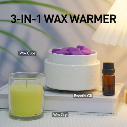 ElusiaKa Ceramic Wax Melt Warmer with Large Melting Dish 7-Color Changing - color: Multi Color