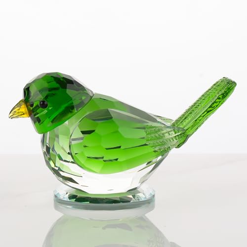 Arikyrist Handmade Green Glass Bird Gifts for Women Birds Decor for Home | Crystal Bird Paperweight for Bird Lovers Men, Collectible Animal Figurines, Bird Statues Home Decor, on Christmas Birthday - color: Green