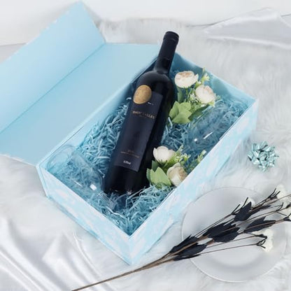 LFBOX Blue Ocean Theme Gift Box with Magnetic Lids 5 Pack | Large Bridesmaid Groomsman Proposal Boxes,13.8x8.3x4.4 in, Collapsible Rectangle Storage Box Bulk - color: Ocean Theme, size: 1 Count (Pack of 5)