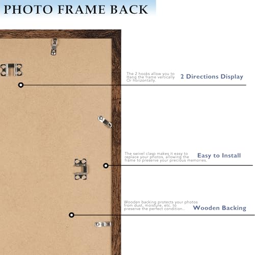 A2 Picture Frame with A3 Mat, Display 11.7x16.5 inch A3 with Mat or 16.5x23.4 inch A2 Without Mat, Wood 16.5 by 23.4 Photo Frame for Wall Hanging, Deep Brown, 3 Pack - size: A2, 16.5x23.4 inch