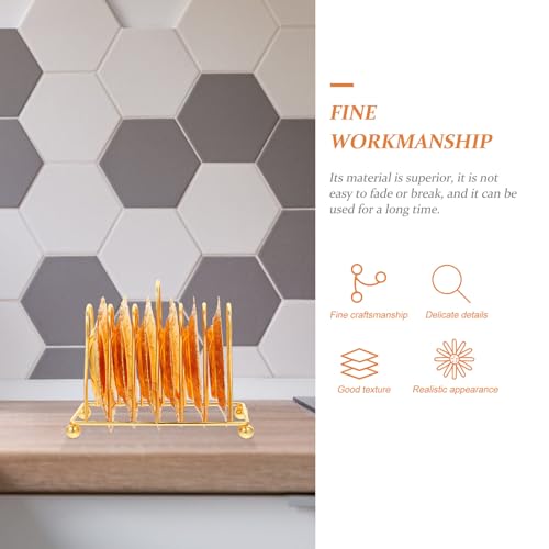 Cabilock 7pcs Gold Snack Tray Set with Rack, Small Appetizer Plates and Coasters, Creative Food Serving and Storage for Home Dining and Party Use