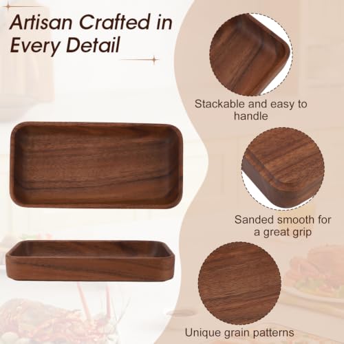 Wooden Salad Bowl, Rectangular Rustic Server | Dough & Fruit & Bread Serving Dish | Entryway Key Catch Tray | Multipurpose (Rectangular) - color: Rectangular