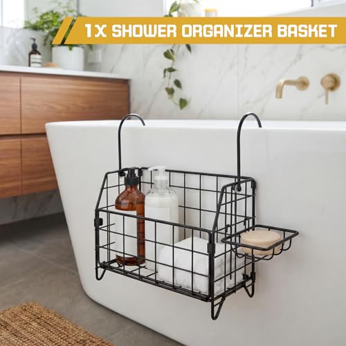 Novabright Large 11" x 8.75" x 5.9" Rustproof Shower Caddy Hanging Shower Organizer Basket Soap Tray and Rack for Bathrooms and Bathtubs, Shampoo, Conditioner, Soap & Bath Accessories