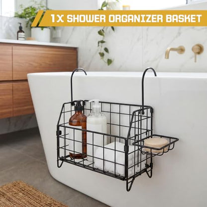 Novabright Large 11" x 8.75" x 5.9" Rustproof Shower Caddy Hanging Shower Organizer Basket Soap Tray and Rack for Bathrooms and Bathtubs, Shampoo, Conditioner, Soap & Bath Accessories
