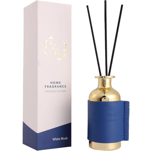 Reed Diffuser Set, Pretty Valley Home Diffuser 100Ml / 3.38Fl Oz Gift Box - Includes Reed Diffuser Sticks, Long Lasting Fragrance Oil and Glass Bottle for Office Living Room Decor (White Musk) - color: 9.white Musk
