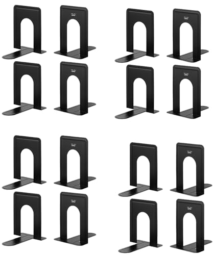 Mr. Pen- Book Ends, Black, 16 Pack, Heavy Duty Metal Bookends for Shelves | Book Holders for Shelves, Metal Bookends - color: Black, size: 16 Pack