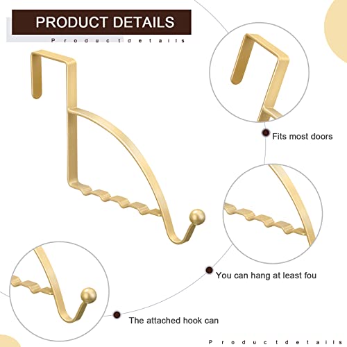 Hotop 2 Pcs Over The Door Hooks, Clothes Hanger, Over Door Hanger, Champagne Gold - color: Champagne Gold