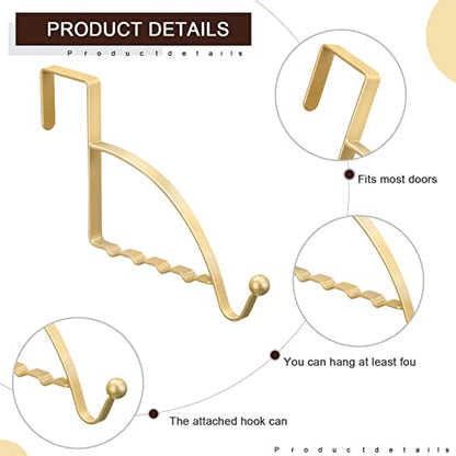 Hotop 2 Pcs Over The Door Hooks, Clothes Hanger, Over Door Hanger, Champagne Gold - color: Champagne Gold