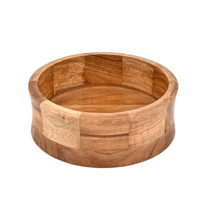 Handcrafted Acacia Wood Centerpiece Bowl – Decorative Wooden Bowl for Home Décor, Dining Tables & Living Rooms – Rustic Farmhouse Accent Décor (10" X 10" X 2.5")