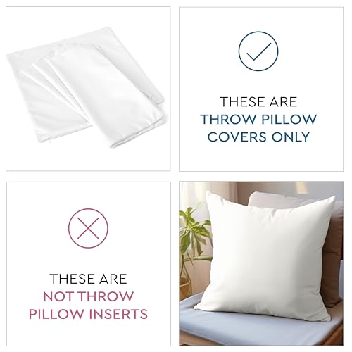 Encasa XO Throw Pillow Covers, Cotton, No Inserts 12"x12" Jet Black | Durable Cotton Canvas | Concealed Invisible Zipper | Ideal for DIY & Embroidery | Living Room & Couch | Set of 2 - color: Jet Black, size: 12" x 12" (Pack of 2)