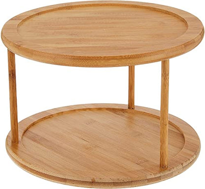 Lipper International 8302 Bamboo Wood 2-Tier 10" Kitchen Turntable - color: Bamboo Wood, size: 10" Diameter, 2-Tier