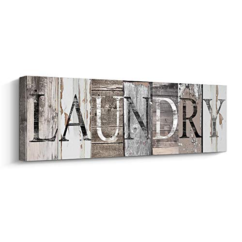 Pinetree Art Laundry Room Decor Canvas Wall Art Prints for rooms (With Solid Wood Inner Frame) (Laundry, 6 x 17 inch) - color: Laundry, size: 17"L x 6"W