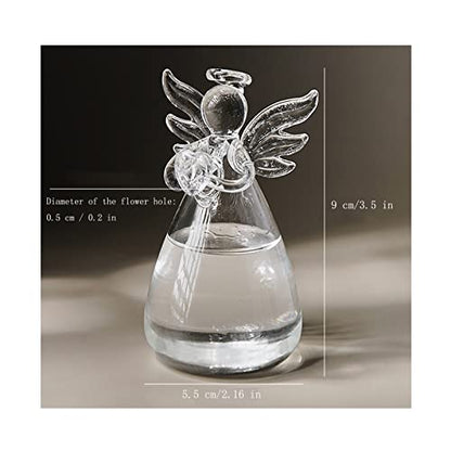 Angel Design Glass Vases Clear Flower Plant Terrarium Container Hanging Vase Wedding Decor Garden Ornaments Hanging Planter (Pack of 10) - size: 10 pcs