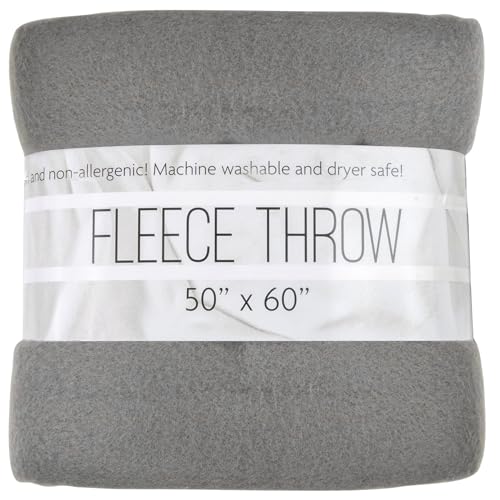 50x60 Throw Blankets, Ultra Soft Hypoallergenic Fleece Fall Throw Blanket for Livingroom, Couch, Chair, Bed, Grey Heather - color: Heather Grey