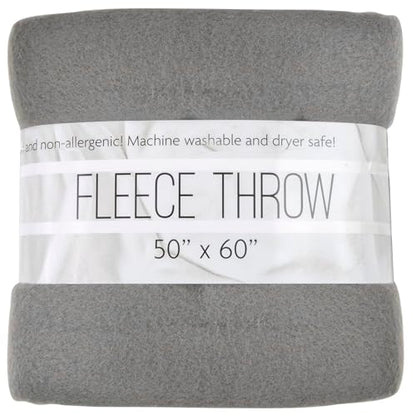 50x60 Throw Blankets, Ultra Soft Hypoallergenic Fleece Fall Throw Blanket for Livingroom, Couch, Chair, Bed, Grey Heather - color: Heather Grey