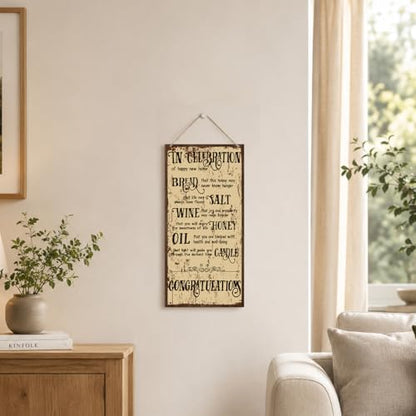 Housewarming Gifts-New Home Congratulations Plaque, Decorative Wood Hanging Sign, Farmhouse Kitchen Decor for New House, Closing Gifts for Home Buyers