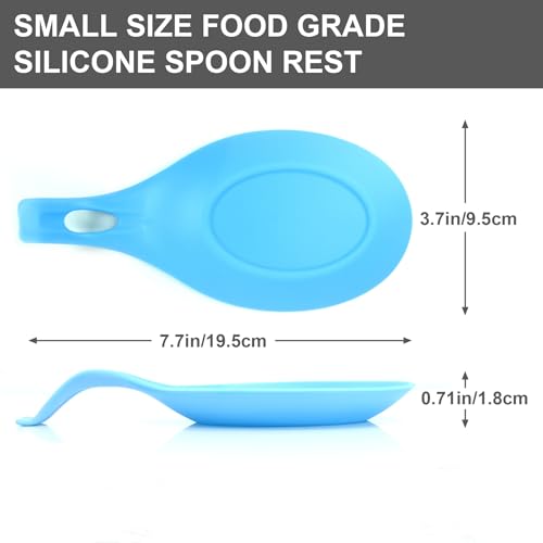 Spoon Rest for Stove Top, 5 Pack Small Silicone Spoon Holder for Kitchen Counter, Coffee Spoon Rest, Heat Resistant Cooking Spoon Holder Perfect Kitchen Gadgets,Ladles - color: Blue yellow red black grey