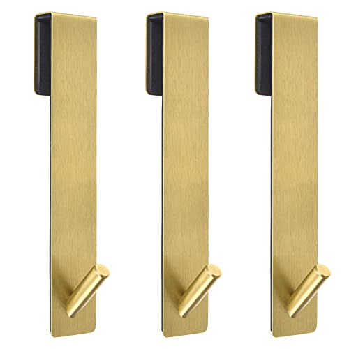 Kontoyo Shower Door Hooks(7.5 Inch),Extended Over Door Hooks for Bathroom Frameless Glass Shower Door,Stainless Steel Towel Hooks,Heavy Duty Rack Hooks for Robe,Towel-3 Pack-Gold - color: Gold, size: 7.5IN-3 Pack