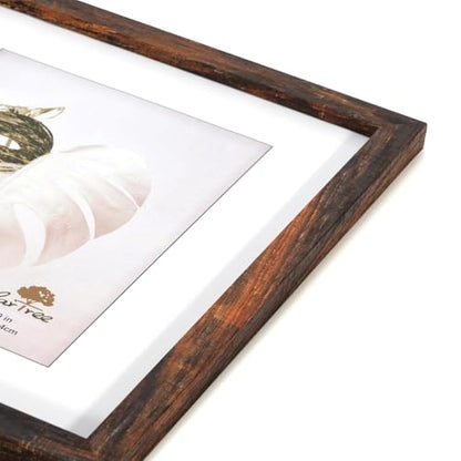 Wooden Brown 8x10 Picture Frame set of 4, Display 8x10 without Mat Wall Gallery Photo Frames