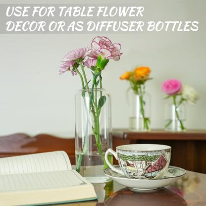 12pcs Glass Bud Vases - 6.7 Inch Tall Clear Flower Vases for Centerpieces, Glass Vase Modern Bud Vase for Wedding Party Dining Table Centerpieces, Living Room Decorative, Home Decor - size: 12 Pcs 6.7 Inch