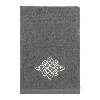 Avanti Linens - 3pc Towel Set, Soft & Absorbent Cotton Towels (Riverview Collection, Nickel) - color: Nickel, size: 3pc Towel Set