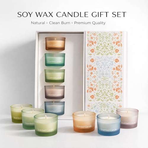 Soy Wax Candle Gift Set – Premium Holiday Scents for Relaxation & Festive Ambience – Long-Lasting, Clean Burn Aromatherapy Candles – Perfect Christmas, Gift for Aromatherapy Lovers
