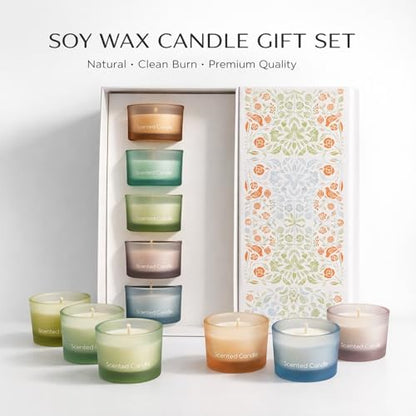 Soy Wax Candle Gift Set – Premium Holiday Scents for Relaxation & Festive Ambience – Long-Lasting, Clean Burn Aromatherapy Candles – Perfect Christmas, Gift for Aromatherapy Lovers