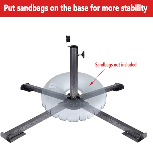 Foldable Patio Sun Shade Anchor Holder Adjustable Portable Beach Anchor Heavy Duty Tempered Iron Outdoor Patio Umbrella Base Holder