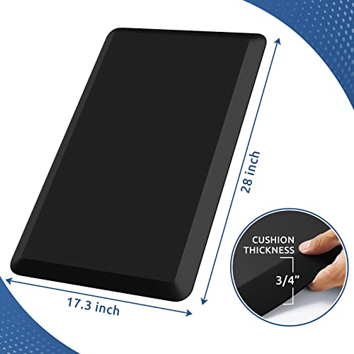 0.8" Thick Kitchen Mat Cushioned Anti Fatigue Rug Comfort Floor Mats | Water-Resistant, Non-Slip, Easy to Clean Comfort Floor Mat for Kitchen, Sink & Office, Multiple Colors & Sizes, 17.3"x28" - color: Black, size: 28"L x 17.3"W x 0.8"Th