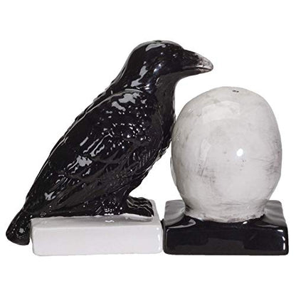 Pacific Giftware Quoth The Raven Halloween Ceramic Salt and Pepper Shakers Set