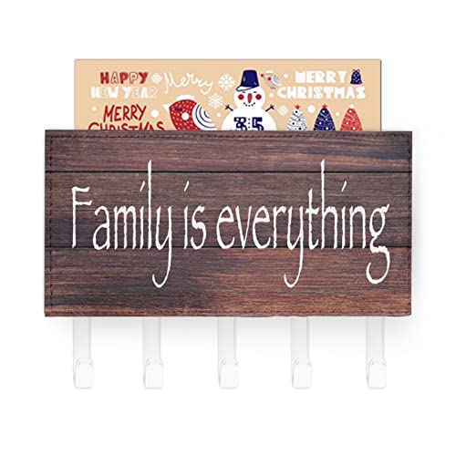 Key Holder Family Is Everything,Mail Holder And Key Rack for Entryway,Farmhouse Home Decor Key Hooks,Rustic Key Hangers with 5 Hooks - color: style-9