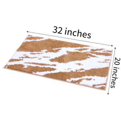 Bath Rug Mat Non Slip,Marble Indoor Doormat,20"x32" | Small Area Rug,Rubber Backed,Soft microfiber,Absorbent,Machine Washable,Bathroom,Entryway,Kitchen,Hallway - color: Beige White1