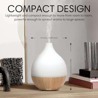 SALKING Essential Oil Diffuser 2 Pack, 100ml Aromatherapy Diffuser for Home | Cool Mist Humidifier with Auto Shut-Off, Ultrasonic Diffusers for Essential Oils, Warm White Lights, Quiet, Bedroom, Office - color: Set of 2
