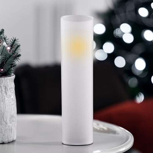 WGVI Hurricane Candle Holder Sleeve, W: 3", Ht: 14", Frosted Glass Cylinder Open Both Ends, Chimney Tube Shade, 2 Pieces - color: Frosted, size: 3x14"H
