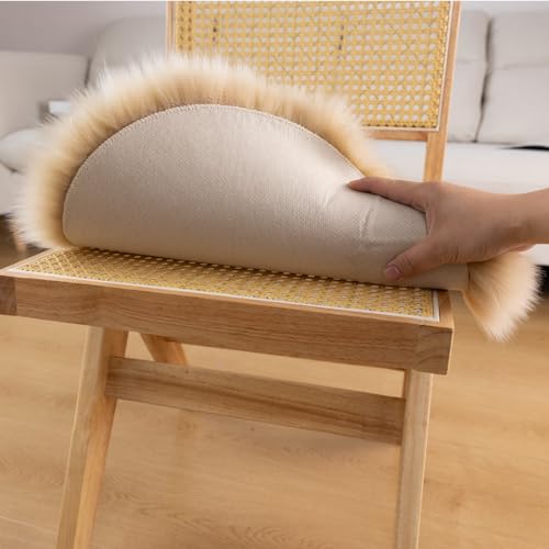 LLB Sheepskin Chair Pads - Office & Dining Room Chair Cushion - Tan, 16.5" Round (Pack of 1) - color: Tan, size: Round 16.5" (Pack of 1)