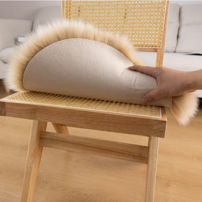 LLB Sheepskin Chair Pads - Office & Dining Room Chair Cushion - Tan, 16.5" Round (Pack of 1) - color: Tan, size: Round 16.5" (Pack of 1)
