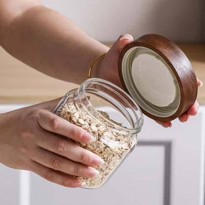 15 Oz Mason Glass Jars with Screw Top Lids 4 Pack | 3.44 MM Thick Glass Containers for Kitchen Storage with Screw Top LIds